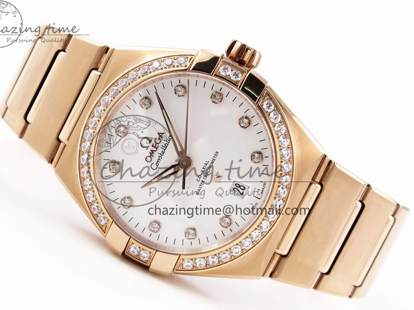 0511 Soft Constellation 39mm RG Diamonds Bezel ASWF 1:1 Best Edition White Dial on RG Bracelet A 7783